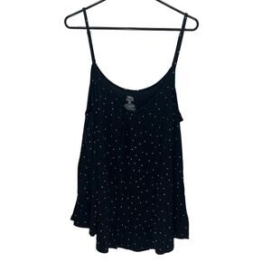 Secret Treasures Rayon Spandex Black White Poka Dot Shirt Women 3X (22W-24W)